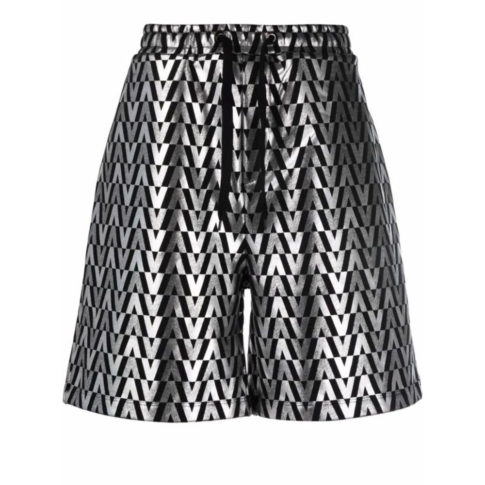 Valentino Garavani High-Shine Monogram Shorts
